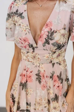 Baltic Born Montaigne Ruffle Maxi Dress | Pale Blush Floral