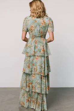 Baltic Born Montaigne Ruffle Maxi Dress | Blue Sage Floral