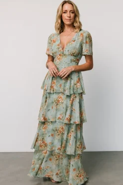 Baltic Born Montaigne Ruffle Maxi Dress | Blue Sage Floral