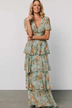 Baltic Born Montaigne Ruffle Maxi Dress | Blue Sage Floral
