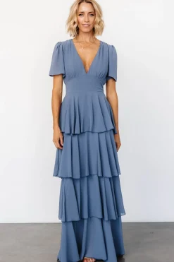 Baltic Born Montaigne Ruffle Maxi Dress | Whisper Blue