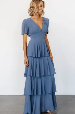 Baltic Born Montaigne Ruffle Maxi Dress | Whisper Blue