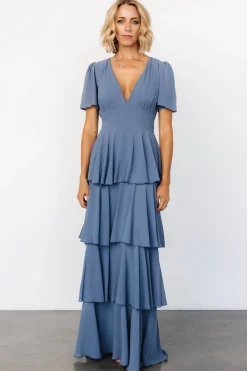 Baltic Born Montaigne Ruffle Maxi Dress | Whisper Blue