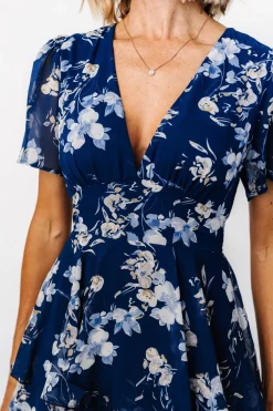 Baltic Born Montaigne Ruffle Maxi Dress | Navy + Blue Floral