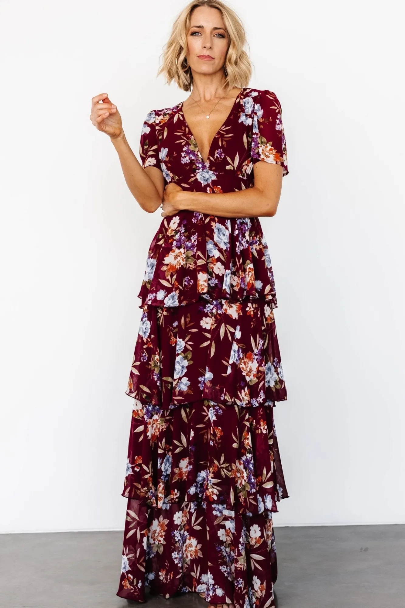 Baltic Born Montaigne Ruffle Maxi Dress | Mulberry Floral