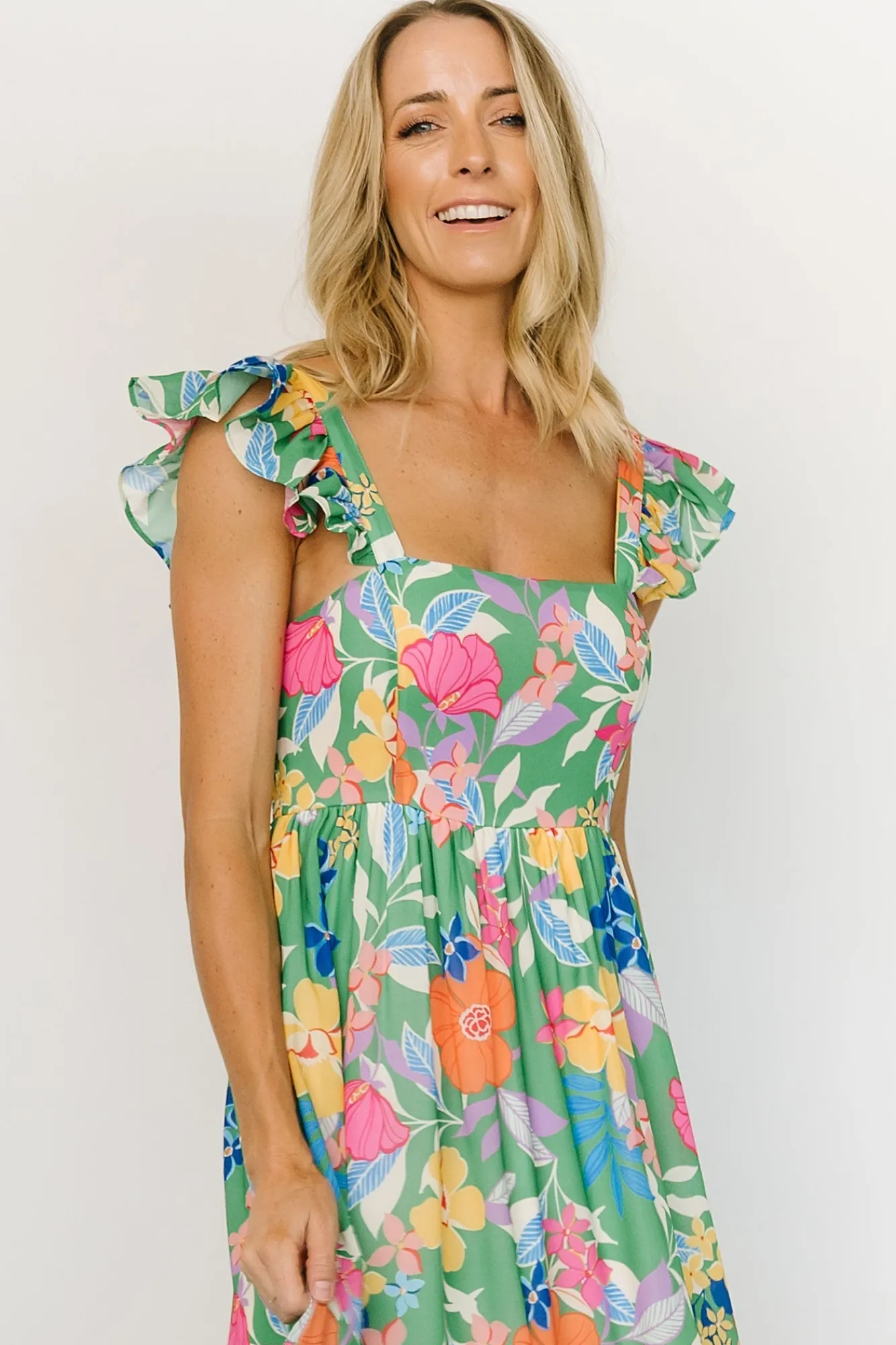 Baltic Born Monte Tiered Maxi Dress | Green Multi