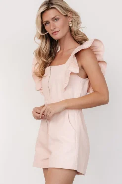 Baltic Born Montgomery Denim Romper | Pale Pink