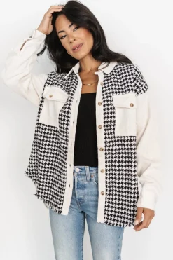 Baltic Born Montreal Houndstooth Shacket | Ivory + Black