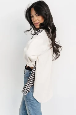 Baltic Born Montreal Houndstooth Shacket | Ivory + Black