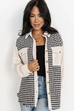 Baltic Born Montreal Houndstooth Shacket | Ivory + Black