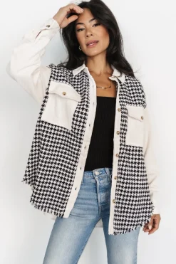 Baltic Born Montreal Houndstooth Shacket | Ivory + Black