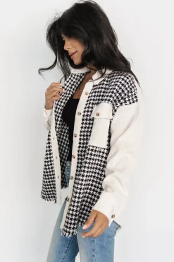 Baltic Born Montreal Houndstooth Shacket | Ivory + Black