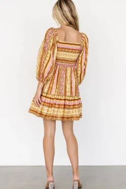 Baltic Born Moriah Mini Dress | Camel Multi