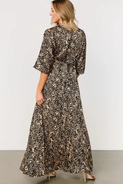 Baltic Born Morlana Maxi Dress | Black + Tan Print