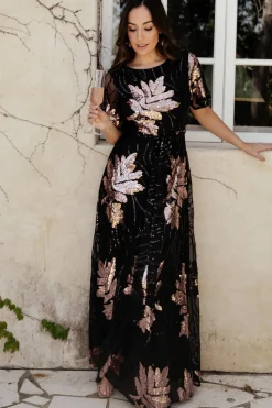 Baltic Born Muse Sequin Maxi Dress | Black + Rose