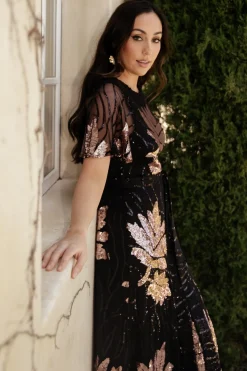 Baltic Born Muse Sequin Maxi Dress | Black + Rose