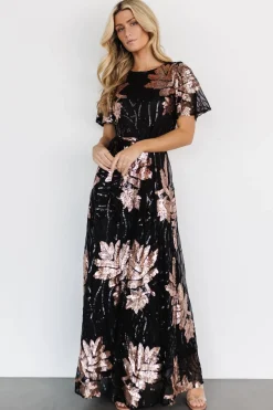 Baltic Born Muse Sequin Maxi Dress | Black + Rose