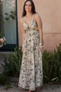 Baltic Born Naia Maxi Dress | Natural + Sage Print
