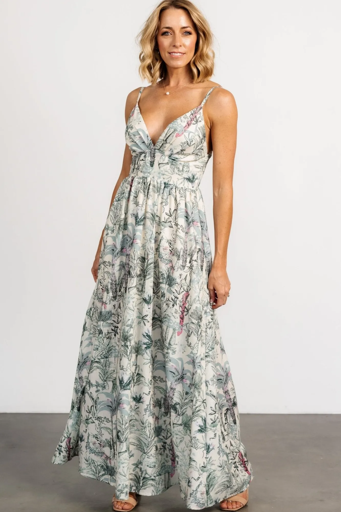 Baltic Born Naia Maxi Dress | Natural + Sage Print