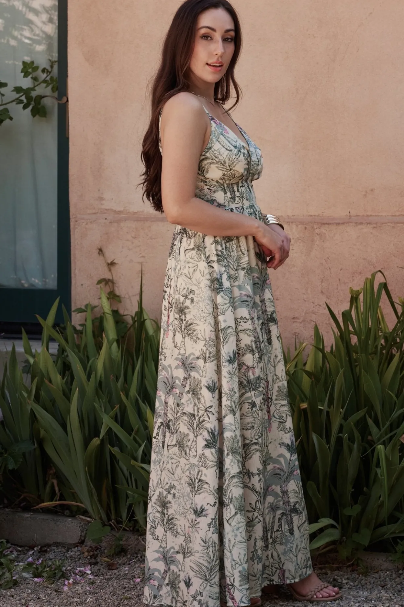 Baltic Born Naia Maxi Dress | Natural + Sage Print