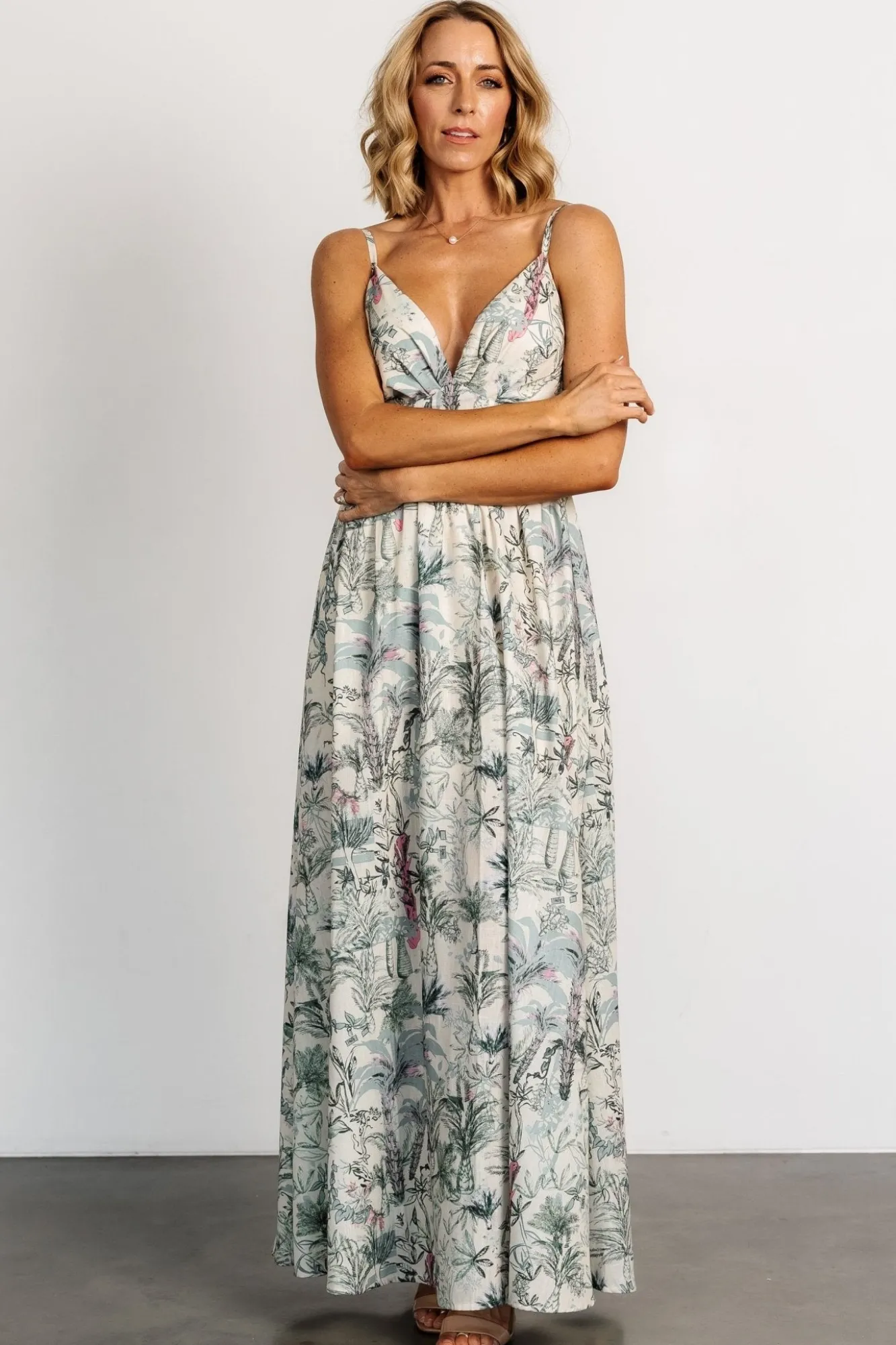 Baltic Born Naia Maxi Dress | Natural + Sage Print