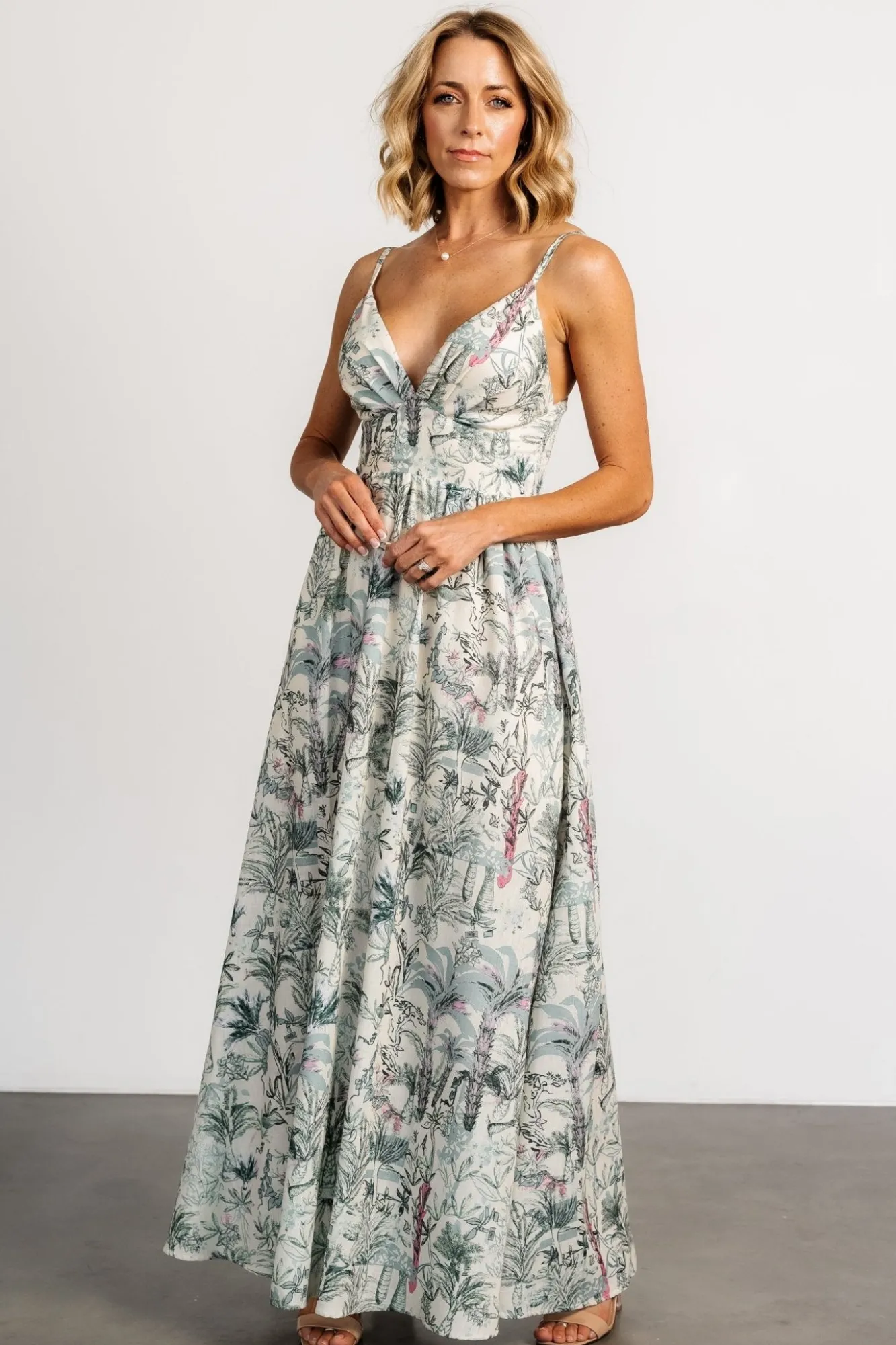 Baltic Born Naia Maxi Dress | Natural + Sage Print