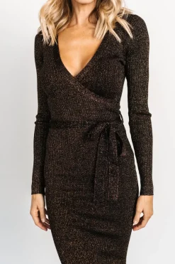 Baltic Born Nancy Ribbed Shimmer Midi Dress |