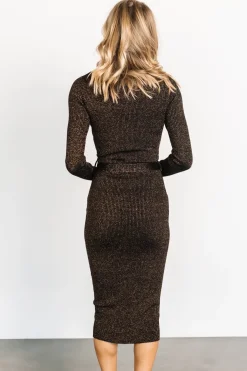 Baltic Born Nancy Ribbed Shimmer Midi Dress |