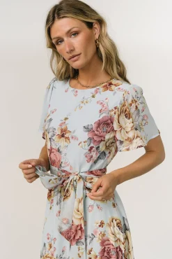 Baltic Born Naomi Short Sleeve Maxi Dress | Blue Multi Floral