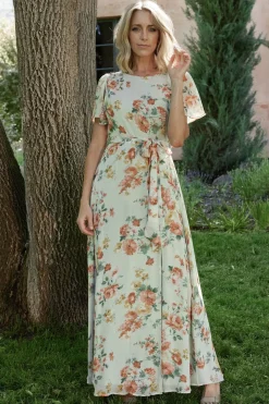 Baltic Born Naomi Short Sleeve Maxi Dress | Sage Floral