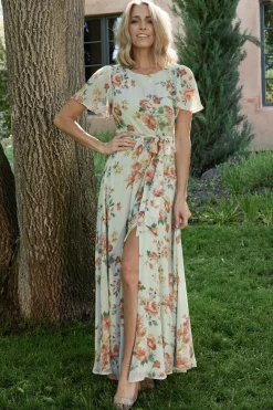 Baltic Born Naomi Short Sleeve Maxi Dress | Sage Floral