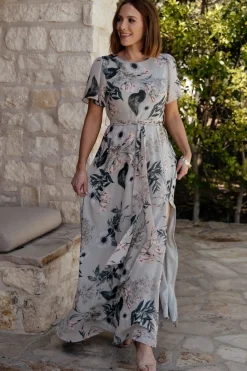 Baltic Born Naomi Short Sleeve Maxi Dress | Pale Blue Floral