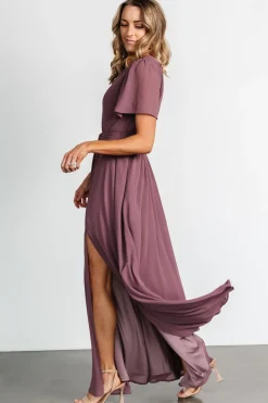 Baltic Born Naomi Short Sleeve Maxi Dress | Vintage Plum