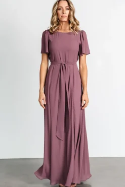 Baltic Born Naomi Short Sleeve Maxi Dress | Vintage Plum