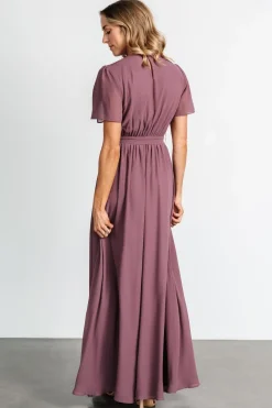 Baltic Born Naomi Short Sleeve Maxi Dress | Vintage Plum