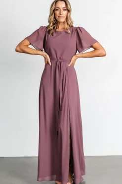 Baltic Born Naomi Short Sleeve Maxi Dress | Vintage Plum