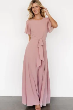 Baltic Born Naomi Short Sleeve Maxi Dress | Blush Pink