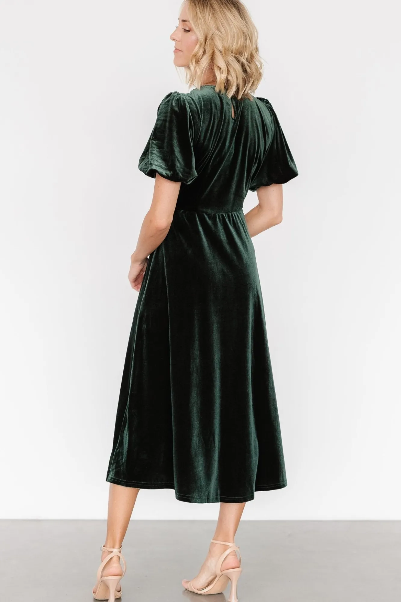 Baltic Born Nita Velvet Midi Dress | Deep Green