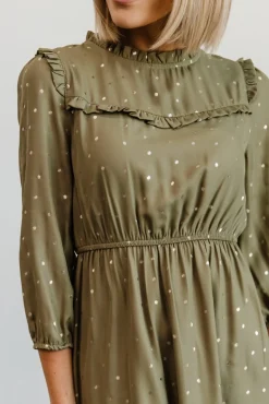 Baltic Born Nixon Pintuck Ruffle Midi Dress |