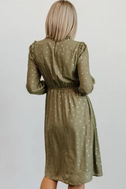 Baltic Born Nixon Pintuck Ruffle Midi Dress |