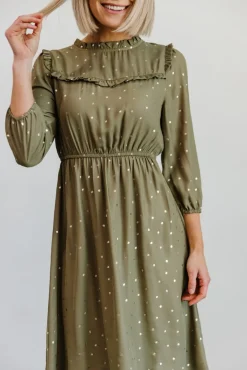 Baltic Born Nixon Pintuck Ruffle Midi Dress |