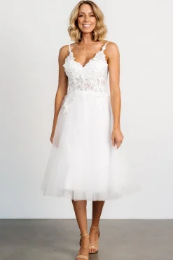 Baltic Born Noelle Shimmer Midi Dress | Off White