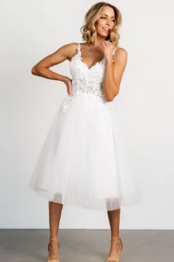 Baltic Born Noelle Shimmer Midi Dress | Off White