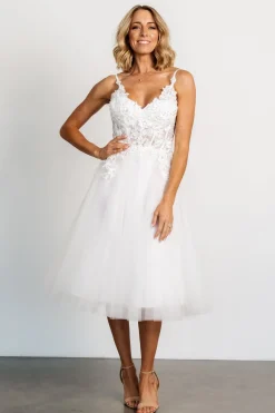 Baltic Born Noelle Shimmer Midi Dress | Off White