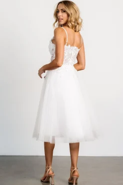 Baltic Born Noelle Shimmer Midi Dress | Off White