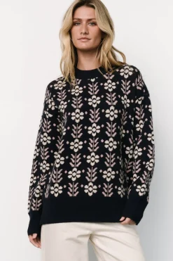 Baltic Born Norris Sweater | Navy Multi Floral