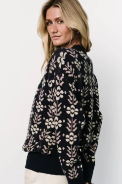 Baltic Born Norris Sweater | Navy Multi Floral