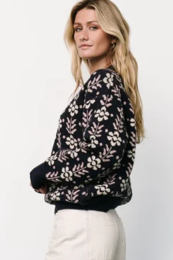 Baltic Born Norris Sweater | Navy Multi Floral