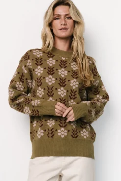 Baltic Born Norris Sweater | Olive Multi Floral