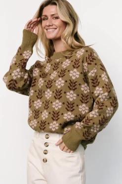Baltic Born Norris Sweater | Olive Multi Floral